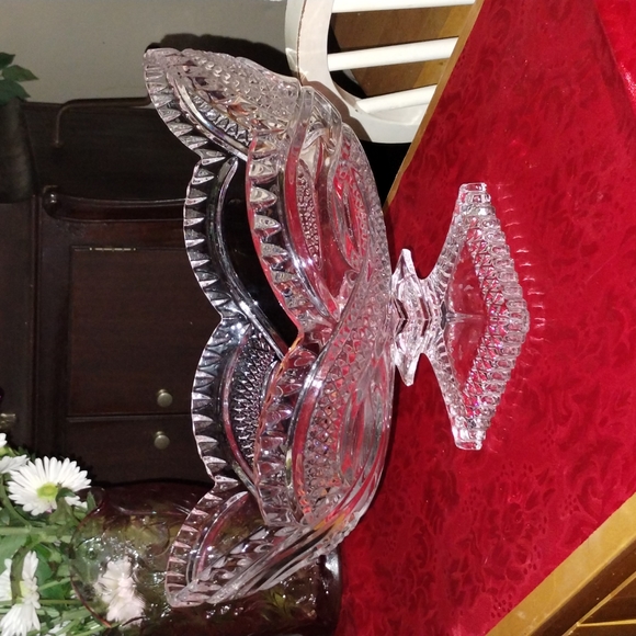 Czech Bohemia Crystal Gandola 12" Dish - Picture 3 of 5